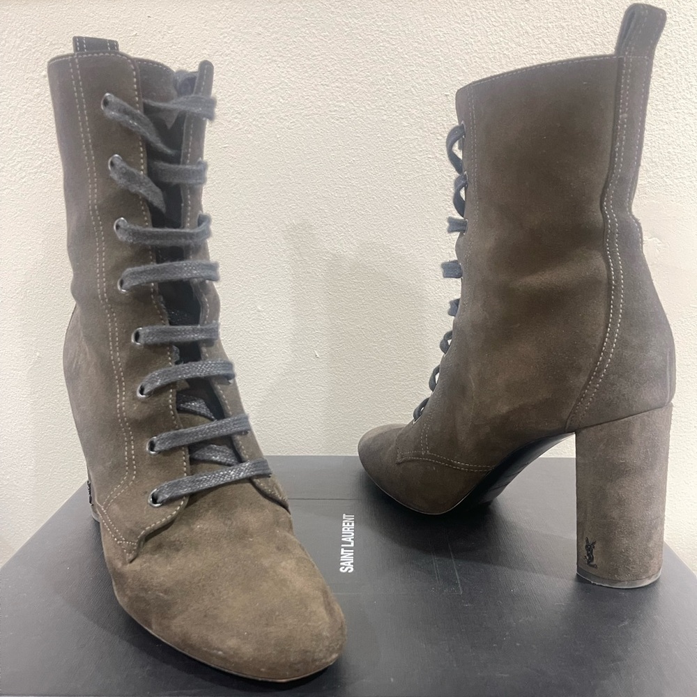 Saint Laurent - LOULOU 95 LACEUP BOOTS